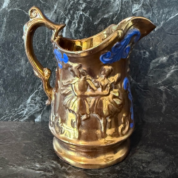 Pitcher with Ballerina Dancers and Blue Accents - Picture 2 of 12